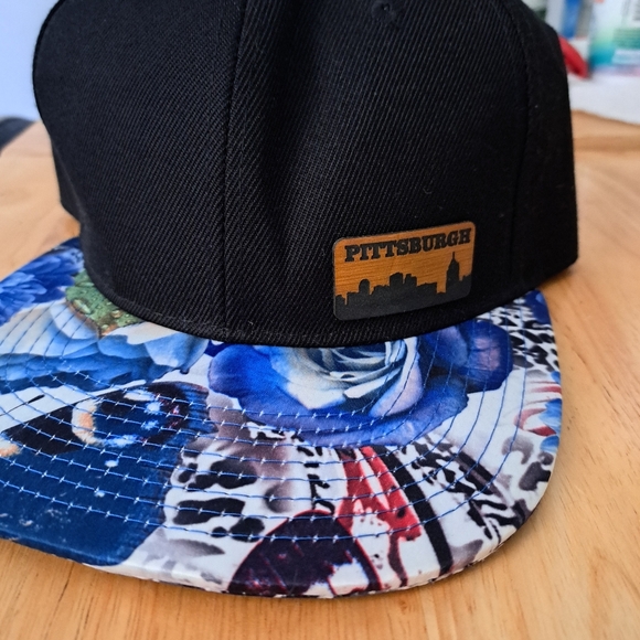 Accessories - Black and Floral Pittsburgh Cap NWOT